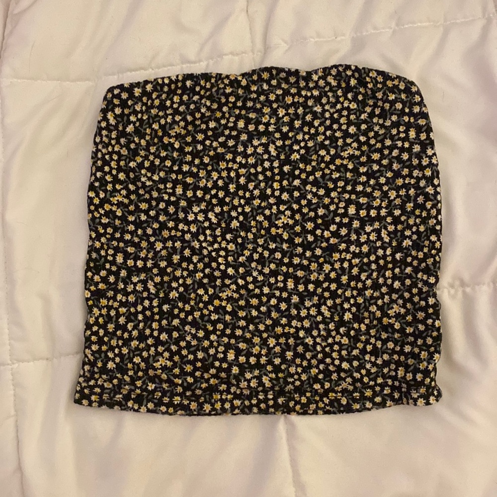 Black tube top floral